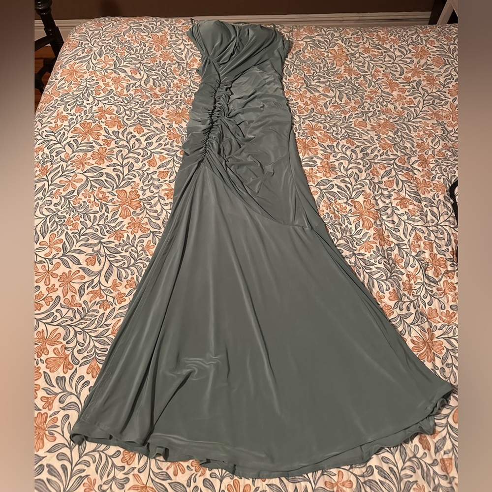 Windsor Sage Green Dress with Slit